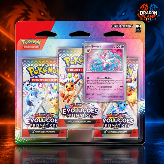 (PT-BR) Blister Triplo Pokémon SV8.5 – Evoluções Prismáticas